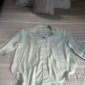 H&M Light Sage Green Satin Blouse